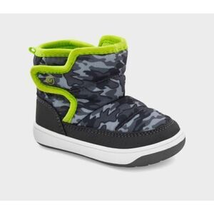 Baby Boys Surprize by Stride Rite Aster Winter Gray/Yellow Boots - Sz 3